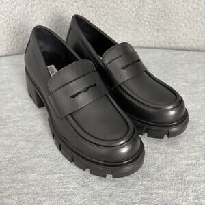 Steve Madden Platform Shoes Round Toe Handy Leather Block Heels Sz 7M